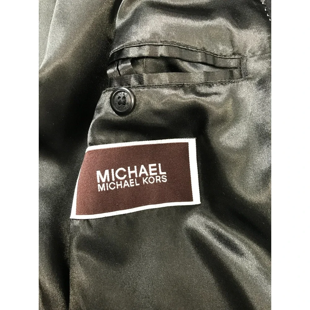 Michael Kors Mens Black Wool Blend Top Coat Over Coat Size 44R‎